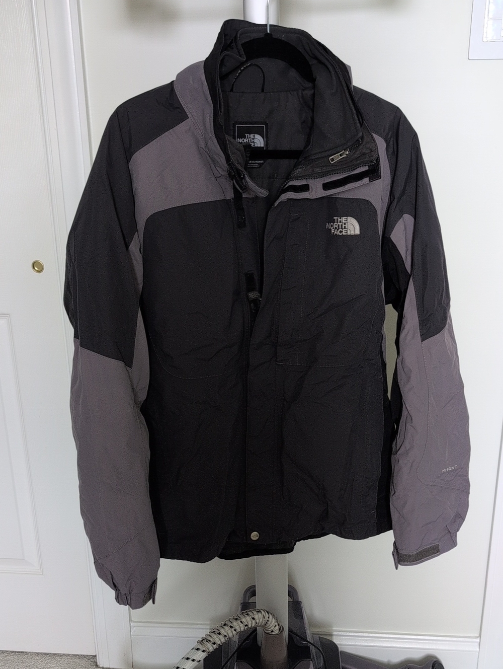 The North Face Black and Gray Men's Raincoat Large